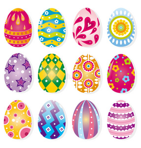 复活节卡通卡通复活节彩蛋插画