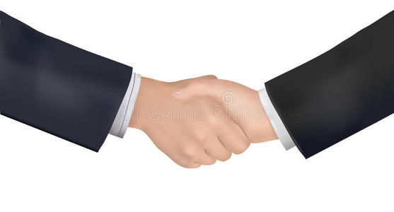 商人团队合作伙伴握手。