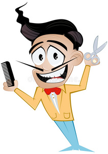 理发卡通卡通理发师照片
