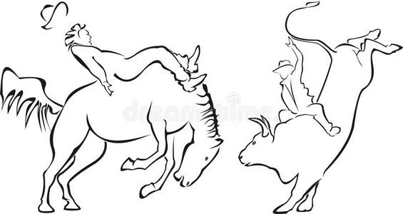 牛仔竞技公牛图片-牛仔竞技公牛素材-牛仔竞技公牛插画-摄图新视界