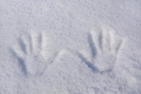 雪中的手印