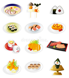 卡通日本美食图标