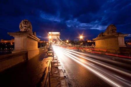 布达佩斯夜景链桥