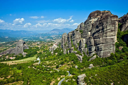 希腊流星山全景图图片