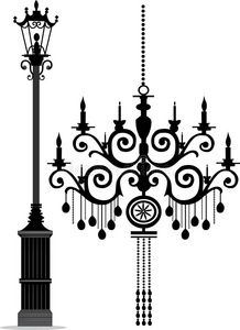 吊灯和灯柱