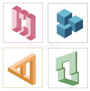 不可能物体的不同光学幻象照片