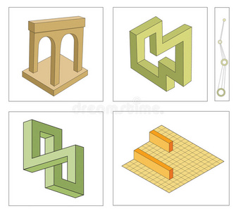 不可能物体的不同光学幻象照片
