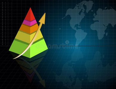 具有世界地图的金字塔业务图图片