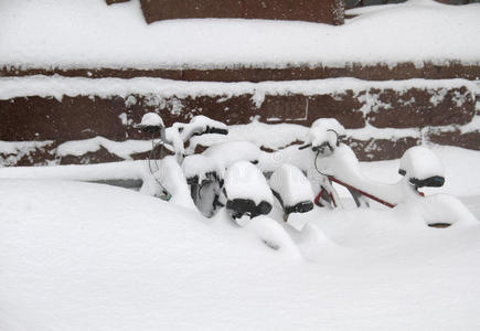 雪地里的自行车