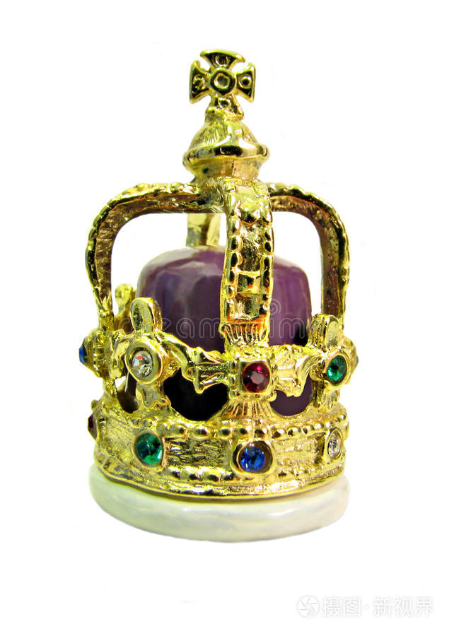 黄色蓝宝石装饰的青铜皇冠金冠金冠白底金冠白色金色皇冠金冠金冠金冠