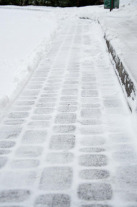 瓦片和雪图片