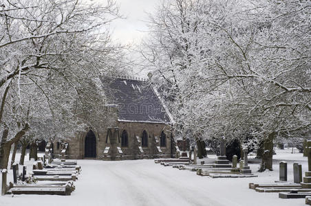 墓地，冬季
