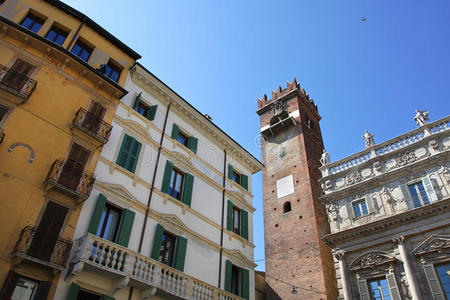 古董 地标 房子 目的地 古老的 旅行 维罗纳 意大利 最喜欢的