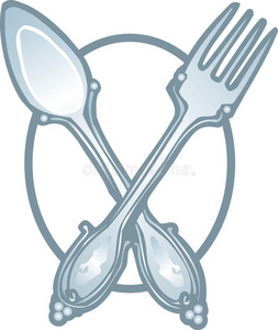 叉子和勺子图标向量