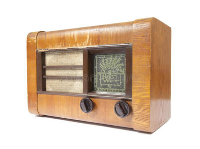 旧的木制收音机