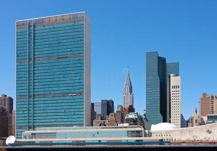 纽约天际线与联合国大厦