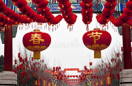 中国北京春节红灯笼图片