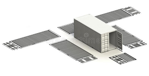 基于三维模型的集装箱运输图图片