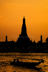 瓦阿伦，黎明寺，日落时分，曼谷