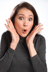 美女的惊讶表情照片