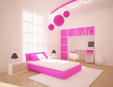 粉红色卧室