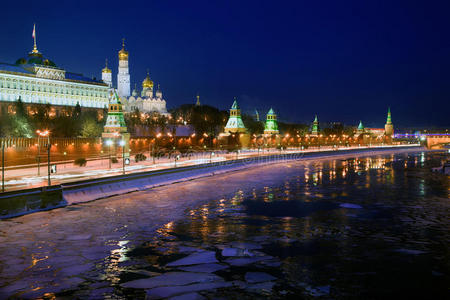 夜晚的莫斯科克里姆林宫