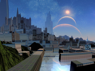 外星世界的未来城市
