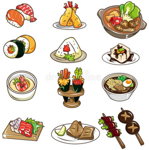 卡通日本美食图标照片