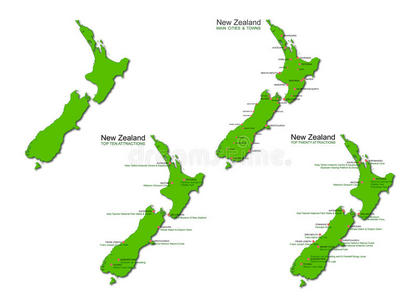 新西兰旅游矢量地图集