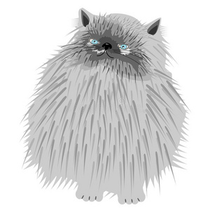 波斯猫插画-波斯猫手绘-波斯猫卡通图-摄图新视界