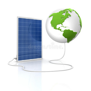 绿色可再生能源太阳能电池板