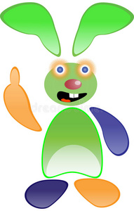绿色有趣的兔子