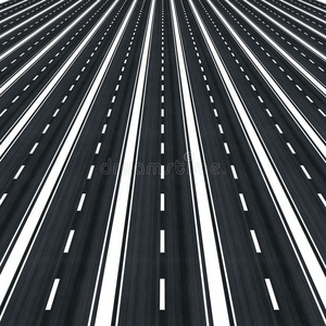 许多通向无限的平行道路照片