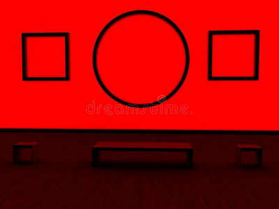 现代室内设计红墙
