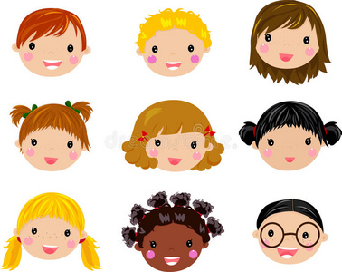 卡通儿童脸照片