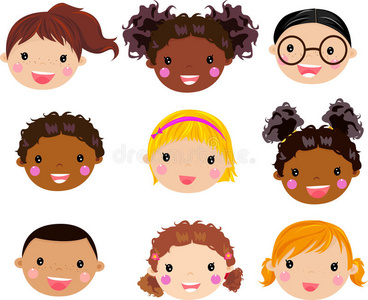 卡通儿童脸照片