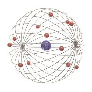 原子核周围的多个电子路径