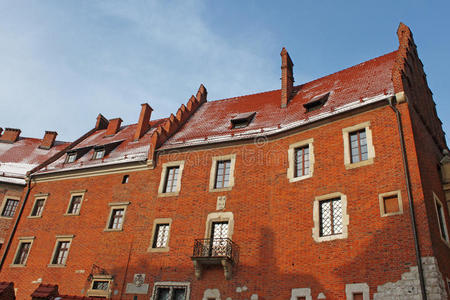 瓦维尔城堡旧砖房图片