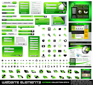 绿色网页设计元素极致集合