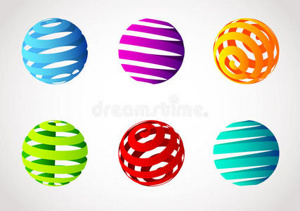 抽象螺旋色球集