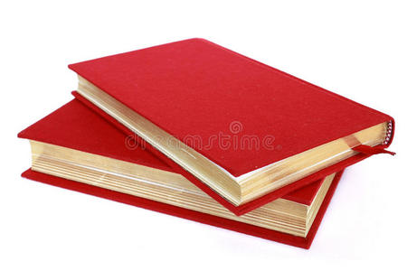 两本红色的书用白色隔开