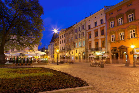 欧洲老城里沃夫广场