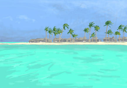 海滩画素材图片 海滩画图片素材下载 摄图新视界