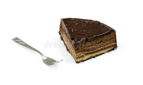 一片巧克力蛋糕