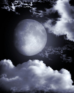 夜色中的月亮图片