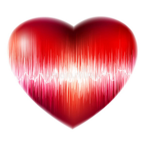 心电图红色心脏背景，心跳。每股收益8