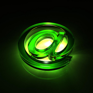 电子邮件符号玻璃绿色