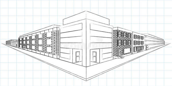 对建筑外部两点透视两点位置的模拟时钟一线希望一线工蚁动物一线性套
