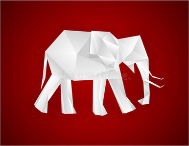 折纸大象。
