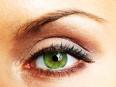 女人的绿眼睛照片